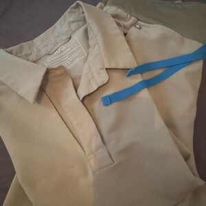 Figs Taupe Pants with Blue Drawstring (Regular Large)